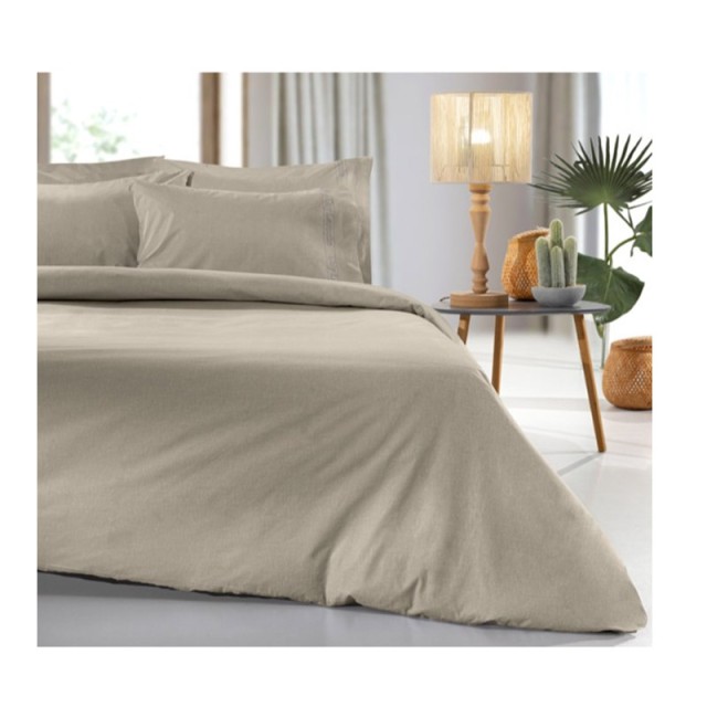Σεντόνι Διπλό 200 x 265 cm 100% Βαμβάκι Περκάλι Color Plus Taupe Guy Laroche 1110092123080
