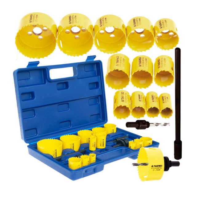 Σετ Διμεταλλικά Ποτηροτρύπανα 17 τμχ σε Βαλιτσάκι TAGRED TA1108