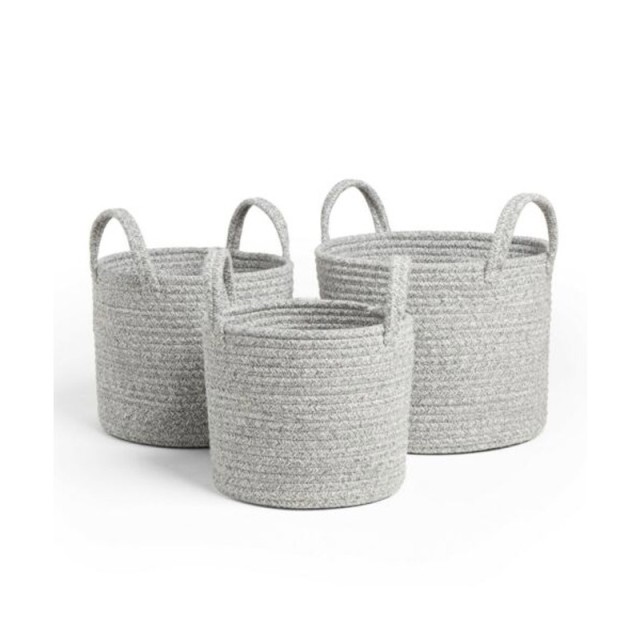 Σετ Καλάθια Αποθήκευσης από Βαμβακερό Σχοινί 30 x 24 cm 3 τμχ Beautify 4000202