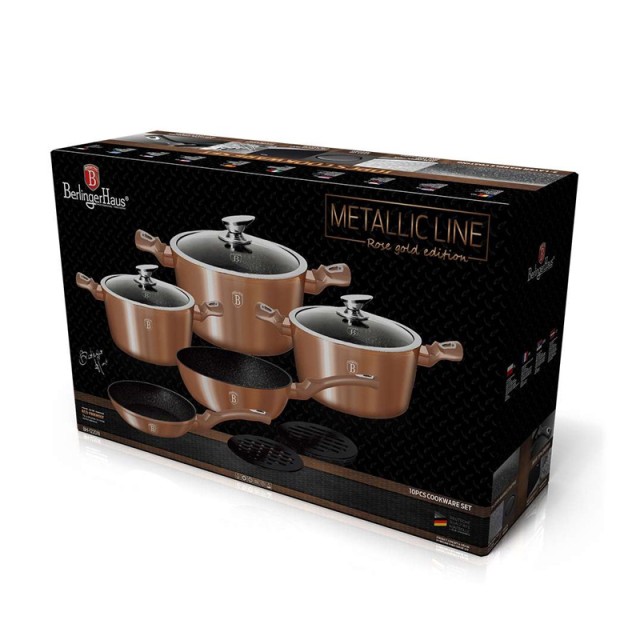 Σετ Μαγειρικών Σκευών Berlinger Haus 10 τμχ Copper Metallic Line BH-1220N