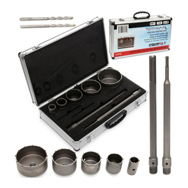 Σετ Ποτηροτρύπανα Σκυροδέματος SDS+ και SDS Max 9 τμχ σε Βαλιτσάκι TAGRED TA1511