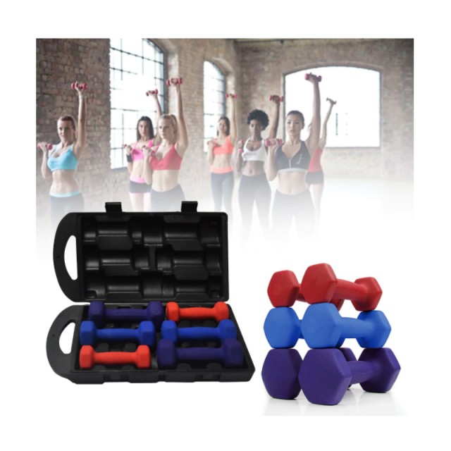 Σετ Αλτήρες 1 - 2.5 Kg σε Βαλιτσάκι 6 τμχ Hoppline HOP1001053