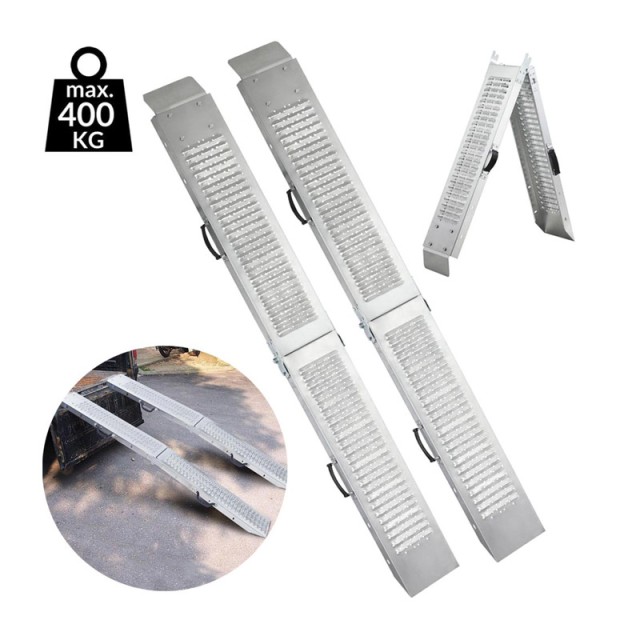 Σετ Αναδιπλούμενες Ατσάλινες Ράμπες Φόρτωσης 400 Kg 180 x 22.5 x 4.5 cm 2 τμχ Bakaji 02834265