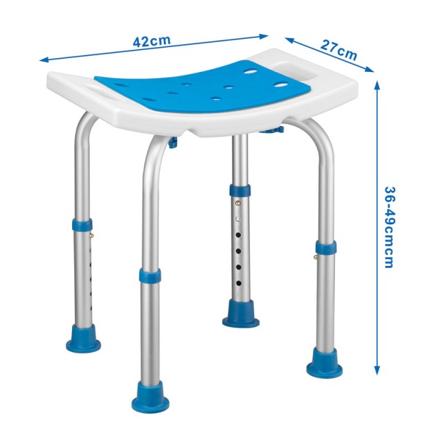 Σετ Αντιολισθητικό Ρυθμιζόμενο Σκαμπό Μπάνιου με Βοηθητική Λαβή 42 x 27 x 36-49 cm Bakaji 02839349