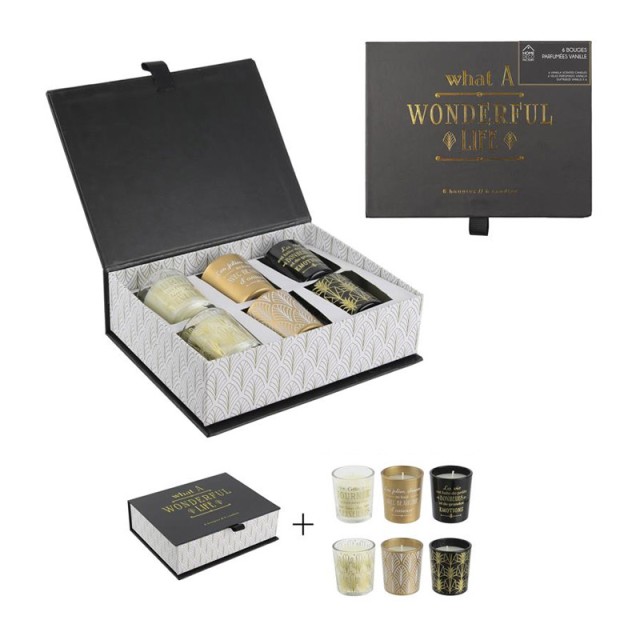 Σετ Αρωματικά Κεριά Βανίλιας σε Γυάλινα Βαζάκια 6 τμχ Home Deco Factory BO5134