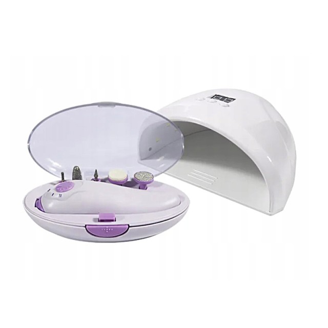 Σετ Φουρνάκι Νυχιών με 12 Λάμπες UV LED 12 W και Τροχός με 5 Κεφαλές Verk Group 5907451346044