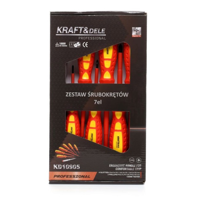 Σετ Κατσαβίδια Ηλεκτρολόγου 7 τμχ Kraft&Dele KD-10905