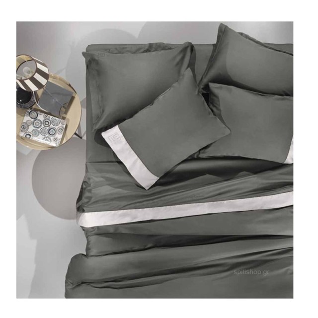 Σετ King Size Σεντόνια με 2 Μαξιλαροθήκες 270 x 280 cm 4 τμχ Silky Anthracite/Silver Guy Laroche 1110030119022