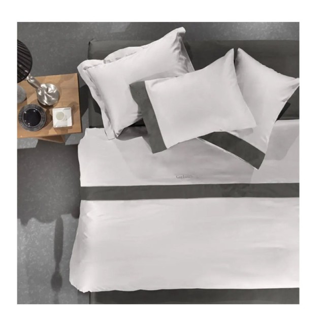 Σετ King Size Σεντόνια με 2 Μαξιλαροθήκες 270 x 280 cm 4 τμχ Silky Silver/Anthracite Guy Laroche 1110030119003