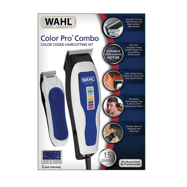 Σετ Κουρευτική Μηχανή Ρεύματος και Τρίμμερ Μπαταρίας Wahl Color Pro Combo 30276