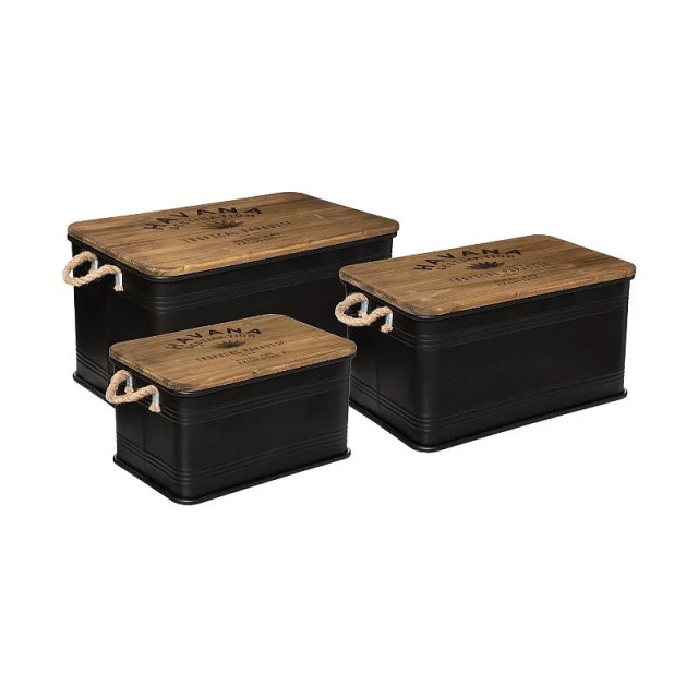 Σετ Μεταλλικά Κουτιά Αποθήκευσης 60.3 x 38 x 33 cm 3 τμχ Atmosphera 178716