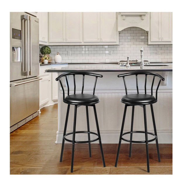 Σετ Μεταλλικά Περιστρεφόμενα Σκαμπό Μπαρ 55 x 56 x 101.5 cm 2 τμχ Costway JV11026