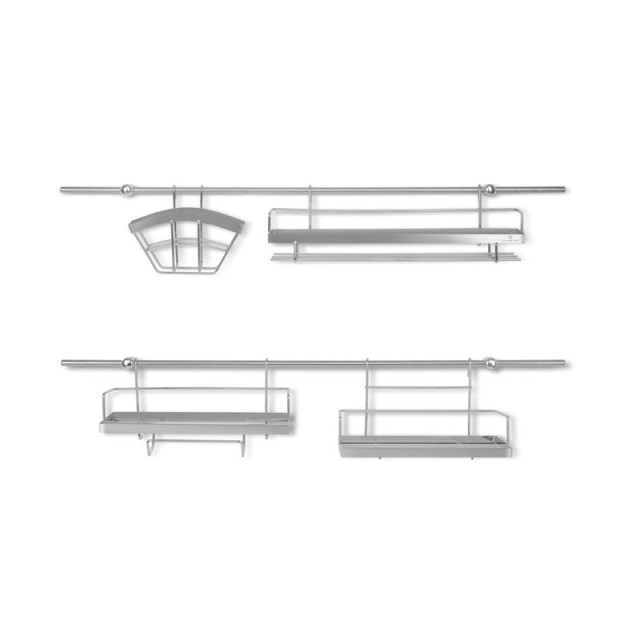 Σετ Μεταλλικά Ράφια Κουζίνας Χρώματος Ασημί 16 τμχ Edenberg EB-8515
