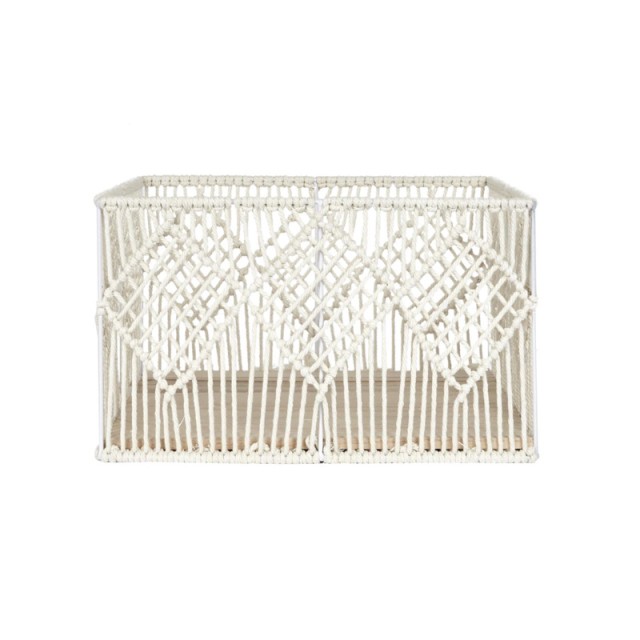 Σετ Μεταλλικά/Βαμβακερά Ορθογώνια Καλάθια Αποθήκευσης Nesting Boho 37 x 27 x 21 cm 3 τμχ Home Deco Factory RG0022