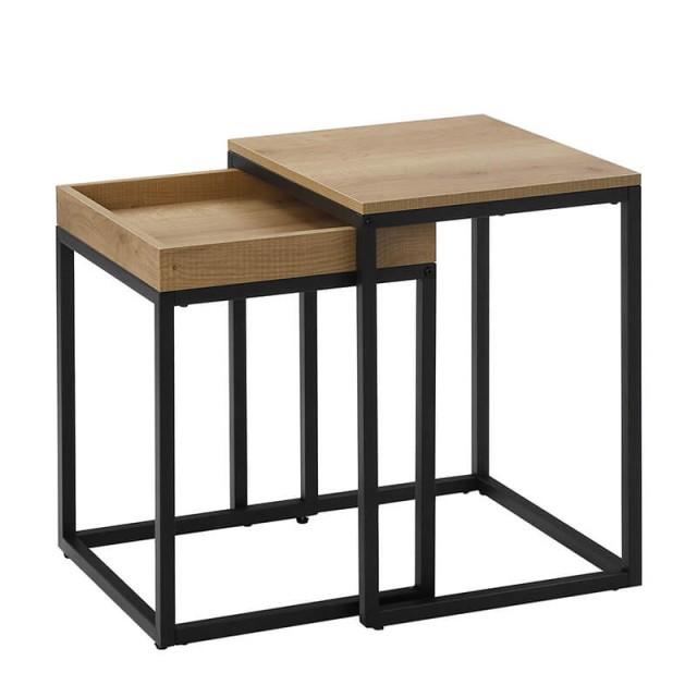 Σετ Μεταλλικά Βοηθητικά Τραπέζια Nesting 40 x 45 x 55 cm 2 τμχ VASAGLE LNT02N - 12 άτοκες δόσεις και 5% cash back