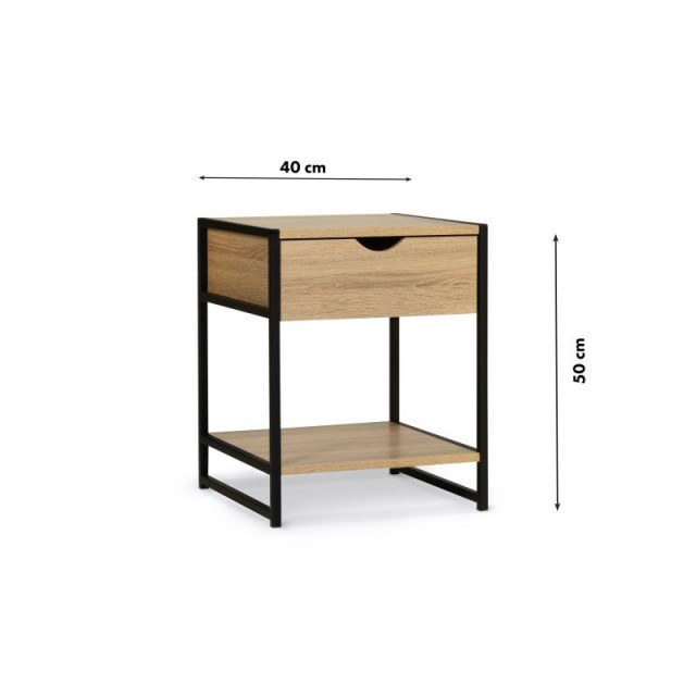 Σετ Μεταλλικά - Ξύλινα Κομοδίνα 40 x 40 x 50 cm 2 τμχ Idomya 30084318