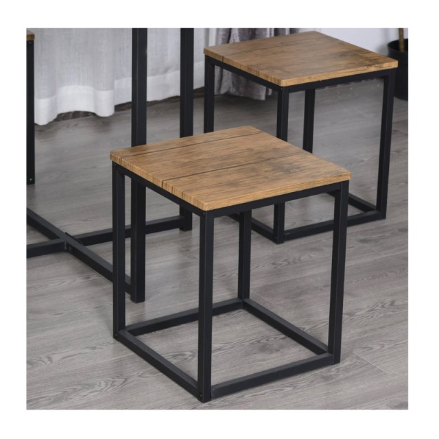 Σετ Μεταλλικό Τετράγωνο Τραπέζι - Bar 80 x 80 x75.5 cm με 4 Σκαμπό HOMCOM 835-083V01