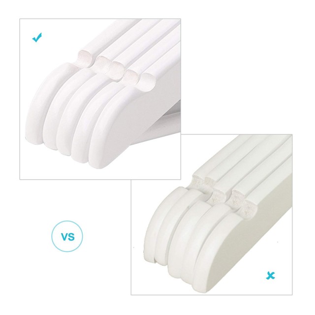 Σετ Παιδικές Ξύλινες Κρεμάστρες Ρούχων 20 τμχ Χρώματος Λευκό Songmics CRW06W-20