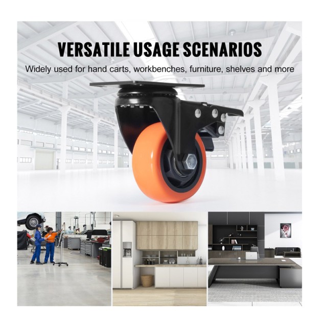 Σετ Περιστρεφόμενα Ροδάκια Βαρέως Τύπου για Έπιπλα 452 Kg 4 τμχ VEVOR PBJLCSJAZ4J27UKMWV0