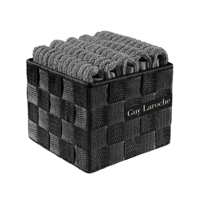 Σετ Πετσέτες 100% Βαμβάκι 30 x 30 cm 5 τμχ σε Κουτί Anthracite Be My Guest Guy Laroche 1122086220000-Anthr