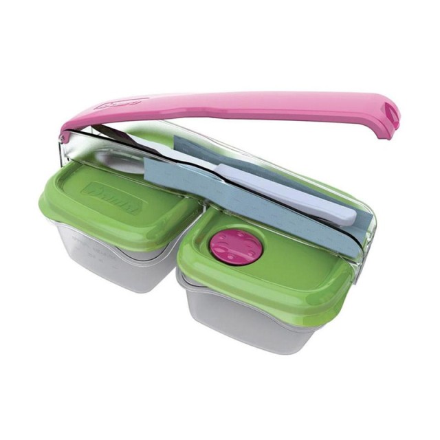 Σετ Πλαστικά Δοχεία Τροφίμων με Θήκη για Μαχαιροπίρουνα 2 τμχ Break Bama 47000