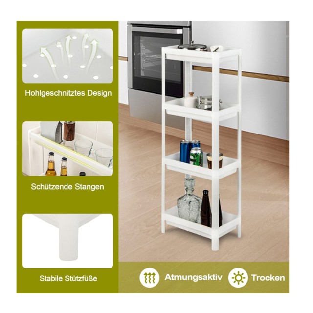 Σετ Πλαστικές Ραφιέρες με 4 Ράφια 36 x 23 x 99.5 cm 2 τμχ Costway JV10871WH-2