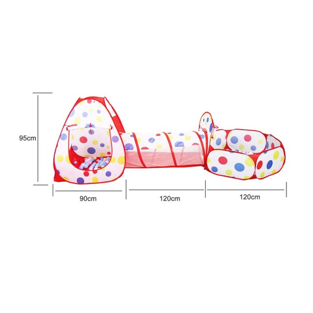 Σετ Pop Up Παιδική Σκηνή με Παιδότοπο και Τούνελ Bakaji 8054143007923