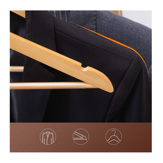 Σετ Ξύλινες Κρεμάστρες Ρούχων 10 τμχ Songmics CRW001-10