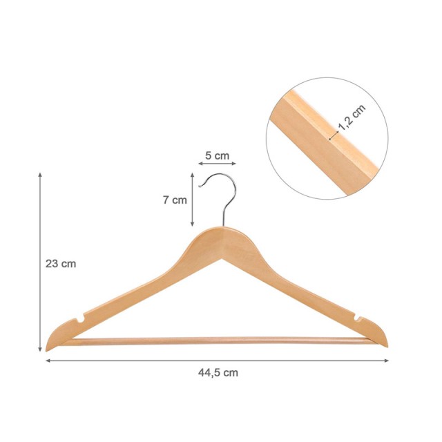 Σετ Ξύλινες Κρεμάστρες Ρούχων 10 τμχ Songmics CRW001-10