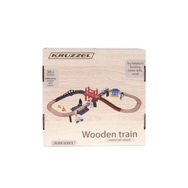 Σετ Ξύλινος Σιδηρόδρομος 3.2 m 37 τμχ Kruzzel 22646