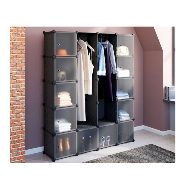 Σύστημα Αποθήκευσης - Ντουλάπα με 12 Κύβους και 2 Ράγες 143 x 36 x 178 cm Idomya 30012307