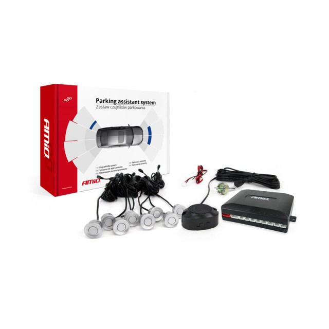 Σύστημα Παρκαρίσματος Αυτοκινήτου με 8 Αισθητήρες και Buzzer AMiO 01596