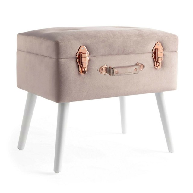 Σκαμπό με Αποθηκευτικό Χώρο 50 x 35 x 46 cm Χρώματος Ροζ Beautify 4000061