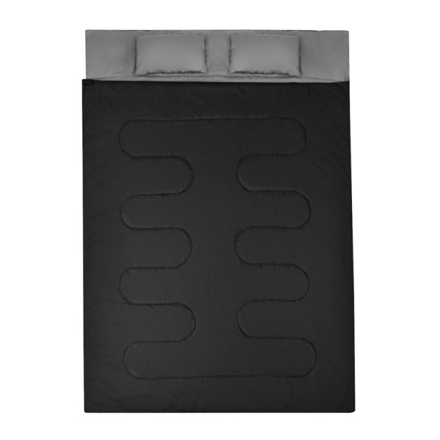 Sleeping Bag Διπλό με 2 Μαξιλάρια 220 x 150 cm Costway OP3650BK