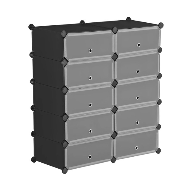 Stand Αποθήκευσης Παπουτσιών 30 x 43 x 173 cm Χρώματος Μαύρο Songmics LPC10HV1