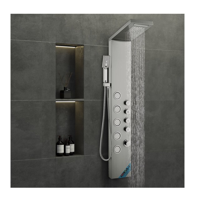 Στήλη Nτους - Υδρομασάζ Τοίχου 134.5 cm με Τηλέφωνο 4 σε 1 VEVOR FTYS4CS2MSDPNYC1QV0