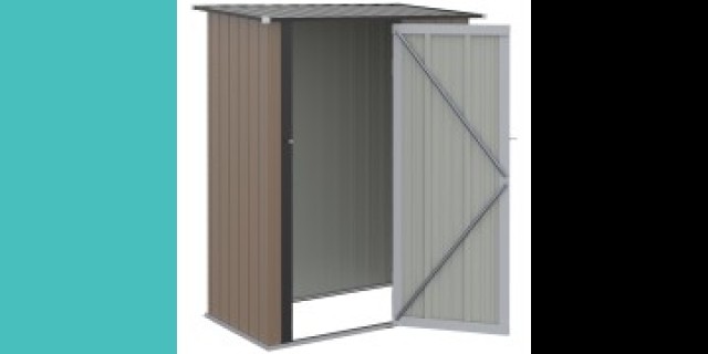 Outsunny Steel Garden υπόστεγο με μάνταλο, 143x89x186cm, καφέ 845-328V01BN