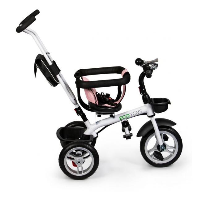 Τρίκυκλο Παιδικό Ποδήλατο - Καρότσι Χρώματος Ροζ Ecotoys JM-322-Pink