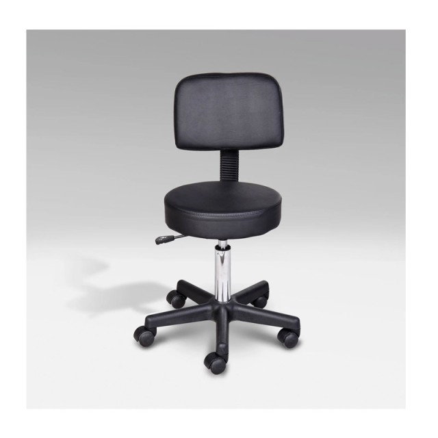 Τροχήλατο Σκαμπό με Ρυθμιζόμενο Ύψος 77-87.5 cm Χρώματος Μαύρο HOMCOM 71-0013