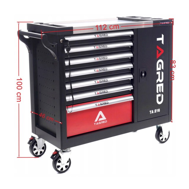 Τροχήλατος Εργαλειοφορέας με 306 Εργαλεία 112 x 46 x 100 cm TAGRED TA216