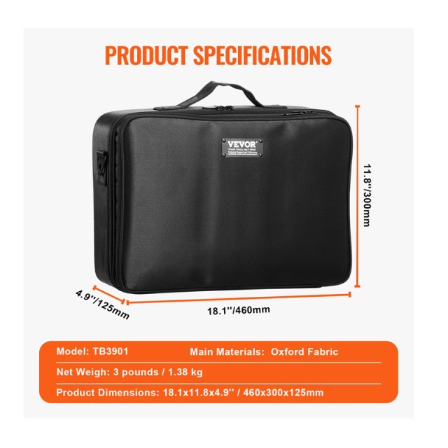 Τσάντα Μακιγιάζ 460 x 300 x 125 mm VEVOR HZBXSTS3C000OKIS6V0