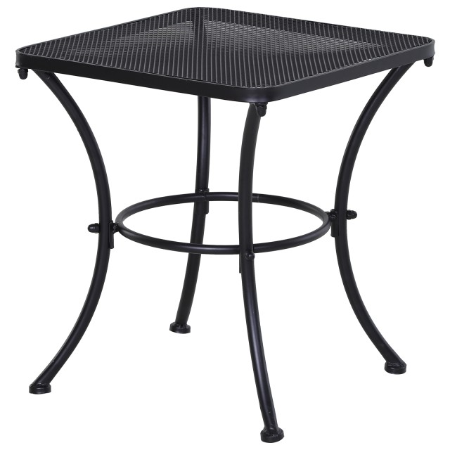 Τραπέζι σαλονιού Outsunny Square Steel Garden με διάτρητη κορυφή, 45x45x50 cm, μαύρο 84B-341