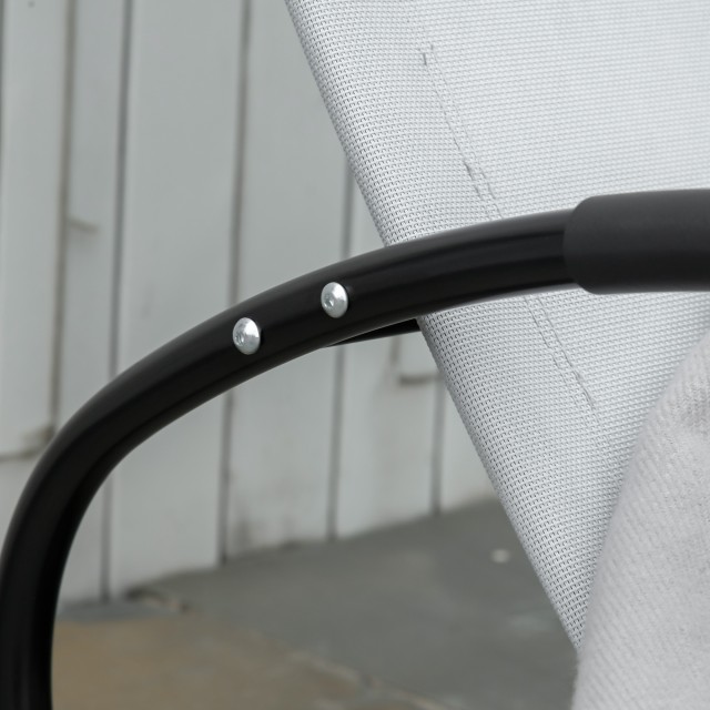 Outsunny Zero Gravity Garden Lounger, κουνιστή πολυθρόνα με μαξιλάρι και αναπνεύσιμο ύφασμα, 105x62x88cm, γκρι 84A-090GY