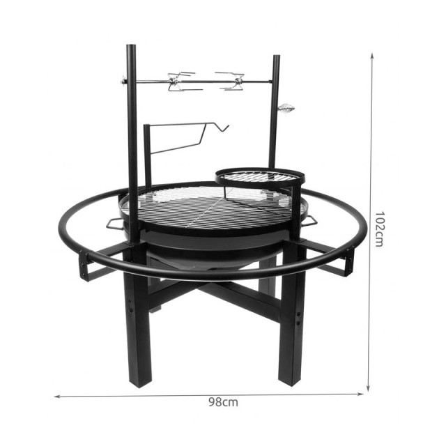 Τζάκι Εξωτερικού Χώρου και Ψησταριά - Μπάρμπεκιου με Κάρβουνο 5 σε 1 98 x 102 cm Kaminer 11827