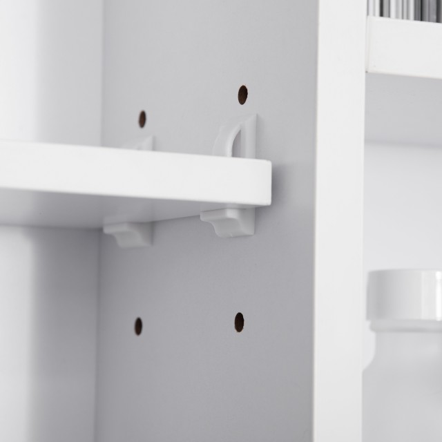 kleankin Καθρέφτης Μπάνιου με Ράφια και Ντουλάπα με Πόρτα Καθρέφτη, 100x15x70cm, Λευκό 834-419