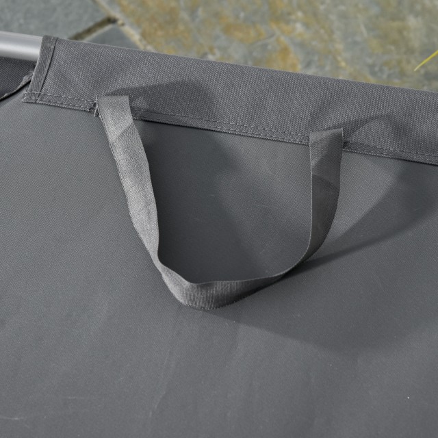 Outsunny πτυσσόμενη ξαπλώστρα κήπου σε μεταλλικό και ύφασμα Oxford, αναπνεύσιμη ξαπλώστρα 187L x 55W x 24Acm Γκρι 84B-129GY