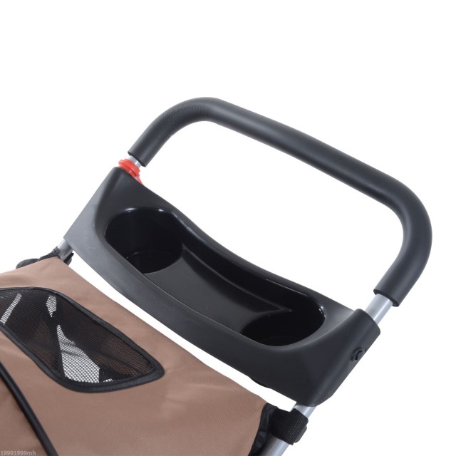 PawHut Dog Stroller Pet Cart, Coffee, 75 x 45 x 97cm D00-041CF
