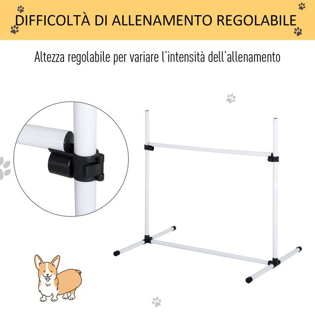 PawHut Set 4 Agility Dog Obstacles for Dog Training with Transport Bag D07-018WT