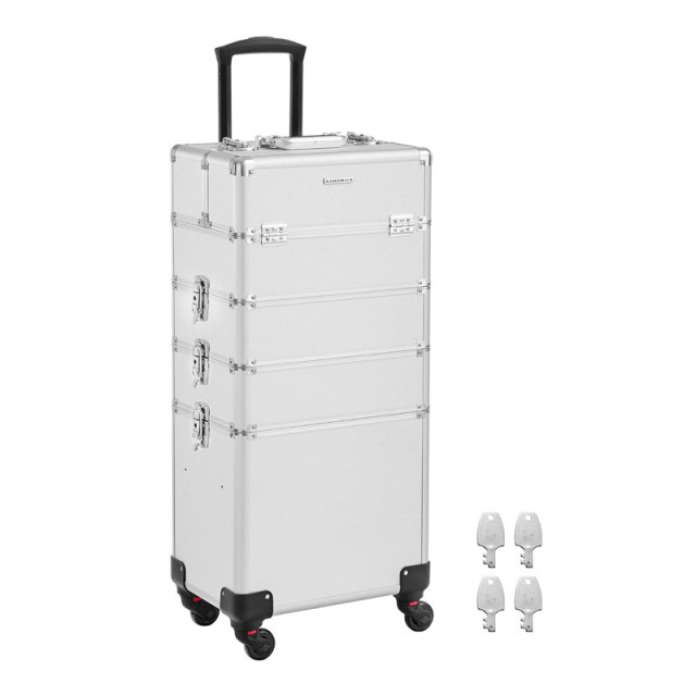 Βαλίτσα Μακιγιάζ 4 σε 1 35 x 25 x 79 cm Χρώματος Ασημί Songmics JHZ011E01