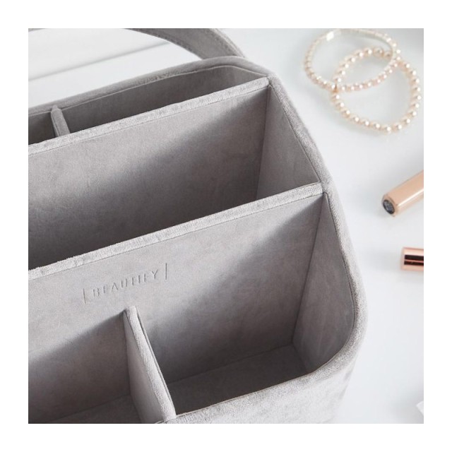 Βελούδινη Βάση Οργάνωσης Καλλυντικών 5 Θέσεων Χρώματος Γκρι Beautify 4000018